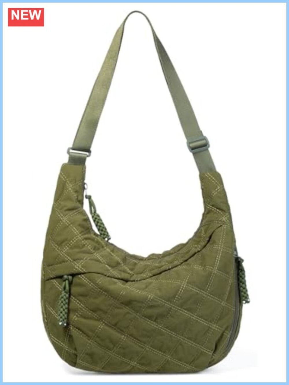 Quilted Nylon Puffer Tote Bag Lightweight Crossbody Shoulder Bag for Work Travel